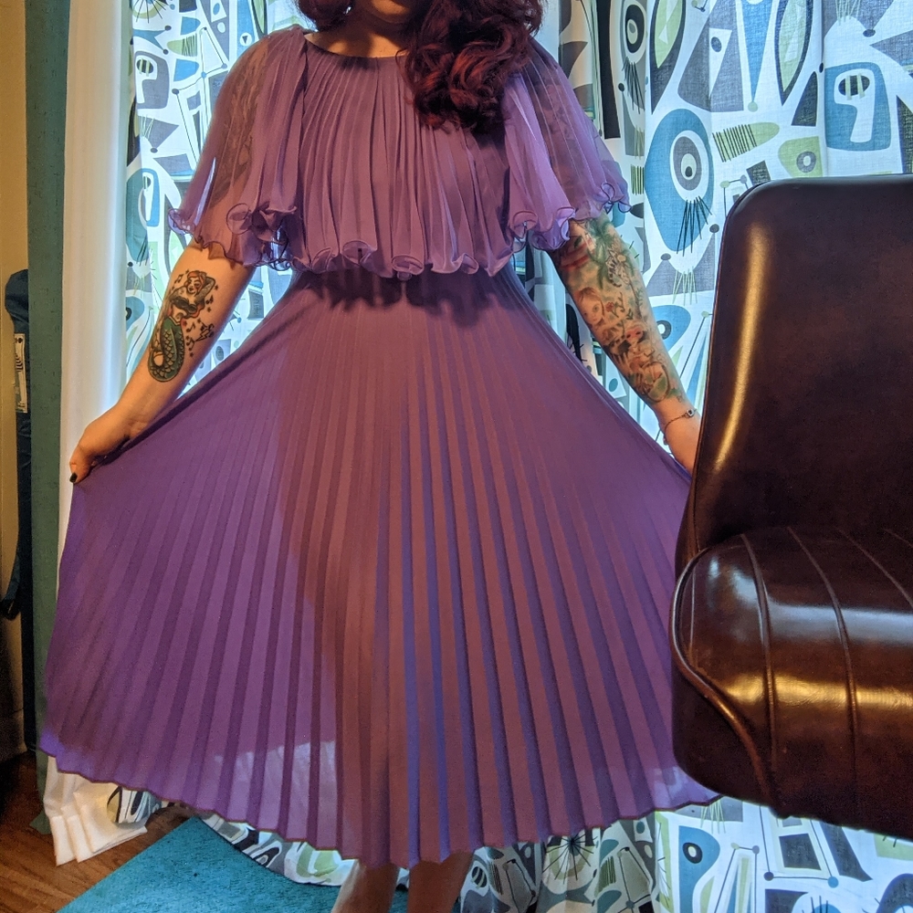 Lavender Vintage disco Queen dress